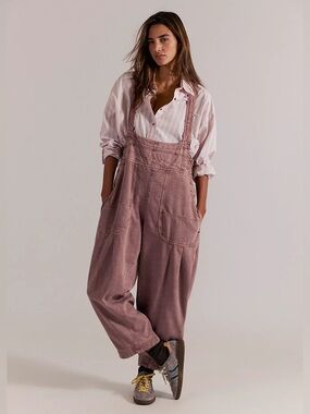 NWT Free People Felix Tapered Overalls Brownie